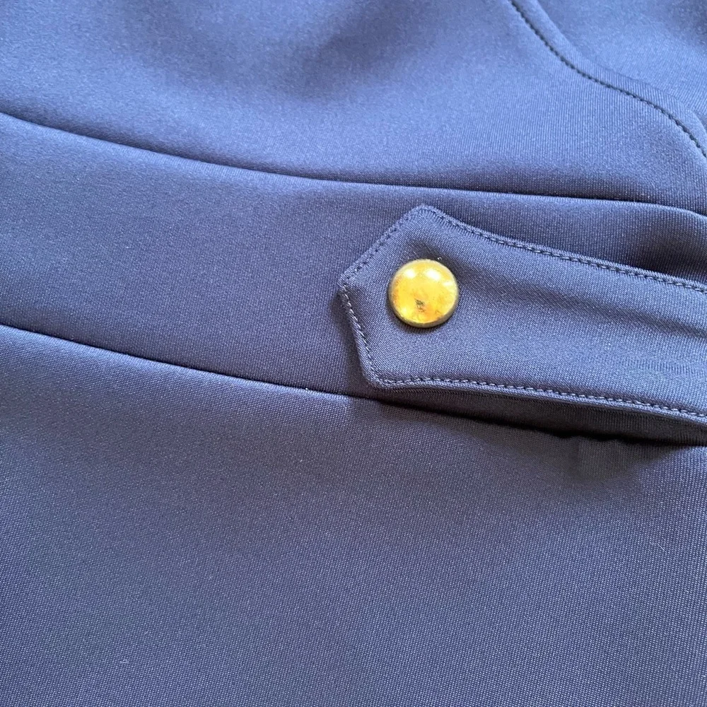 NWT Michael Kors Size L Navy and Gold Dress - Picture 5 of 7